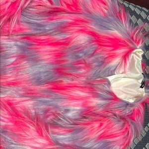 SHEIN Pink and Purple Faux Fur Jacket